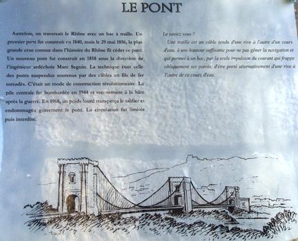 Pont suspendu de Rochemaure - Plaque d'information