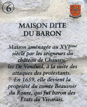 Ruoms - Maison du Baron - Panneau d'information