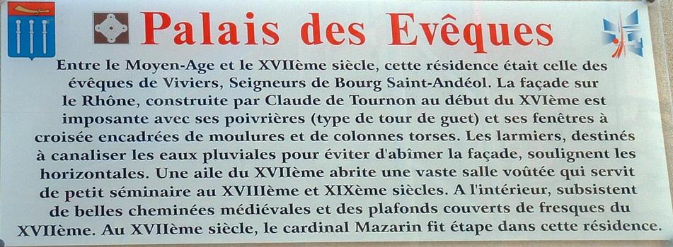Bourg-Saint-Andéol - Palais des Evêques de Viviers - Panneau d'information