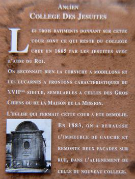 Sedan - Ancien Collège royal Saint-Louis des jésuites - Panneau d'information