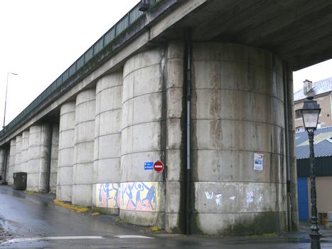 Pont de la Rue des Remparts - Culée en rive droite, côté rue des Remparts