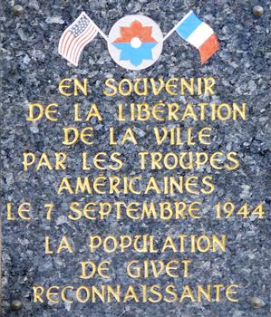 Pont de Givet - Pont des Américains - Plaque commémorative