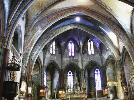 Mirepoix - Ancienne cathédrale Saint-Maurice - Voûtes de la nef gothique, la plus large de France