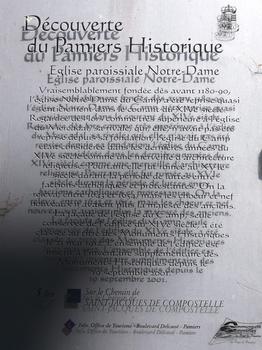 Pamiers - Eglise Notre-Dame-du-Camp - Panneau d'information