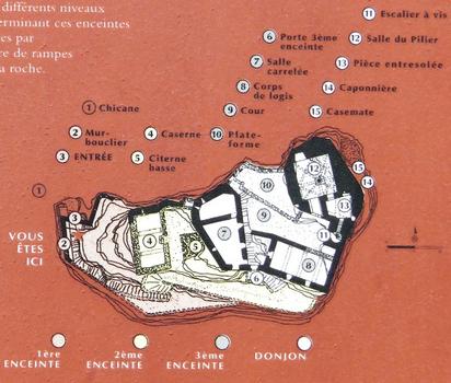 Cucugnan - Château de Quéribus - Plan du château
