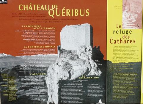 Cucugnan - Château de Quéribus - Panneau d'information