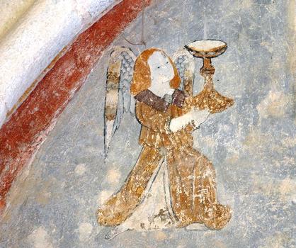 Abbaye Saint-Hilaire - Le cloître - Elément de fresque