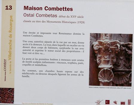 Villefranche-de-Rouergue - Maison Combettes - Panneau d'information