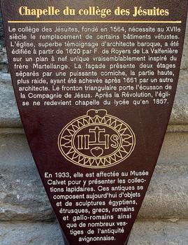 Avignon - Musée lapidaire (ancienne chapelle du Collège des Jésuites), 27 rue de la République - Panneau d'information