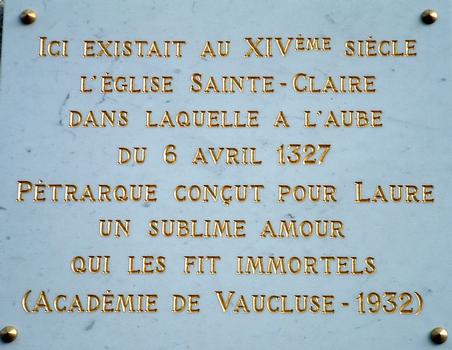 Avignon - Couvent de Sainte-Claire, rue du Roi-René - Plaque commémorative