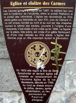 Avignon - Couvent des Carmes - Panneau d'information