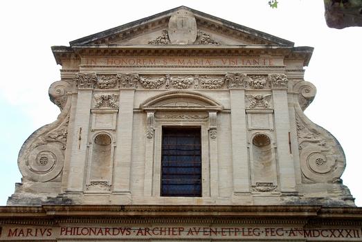Avignon - Chapelle de la Visitation, rue Paul-Saïn - Façade - Partie supérieure