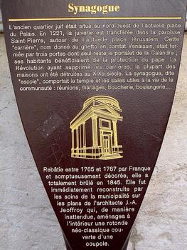 Avignon - Synagogue, place Jérusalem - Panneau d'information
