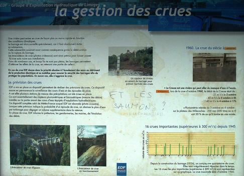 Barrage d'Eguzon - Panneau d'information EDF - La gestion des crues