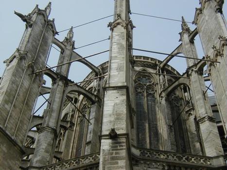 Saint-Pierre Cathedral at Beauvais.Flying butresses with metal tie rods
