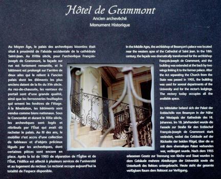 Hôtel de Grammont (ancien archevêché) - Rectorat - Panneau d'information
