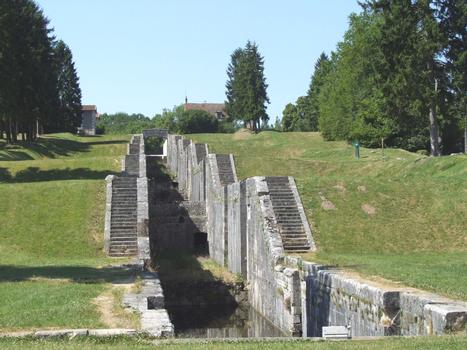 Briare Canal - Lock steps at Rogny