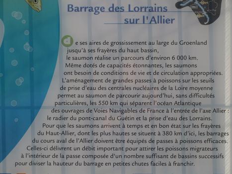 Canal latéral de la Loire - Ecluse ronde des Lorrains - Panneau d'information