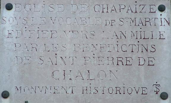 Chapaize - Eglise Saint-Martin - Plaque d'information