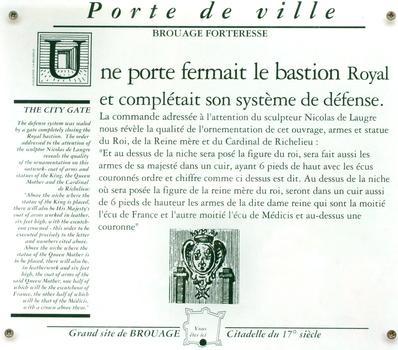 Remparts de Brouage - Bastion royal - Porte royale (1631) - Panneau d'information