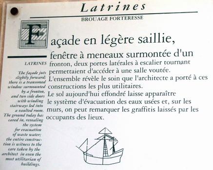 Remparts de Brouage - Courtine de la Mer - Latrines - Panneau d'information