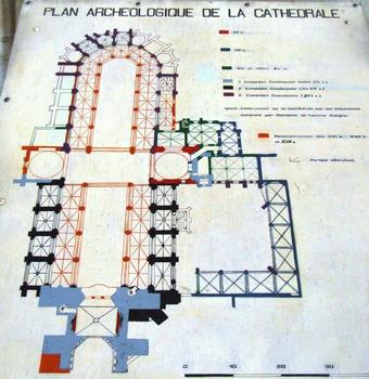 Saintes - Cathédrale Saint-Pierre - Plan archéologique de la cathédrale