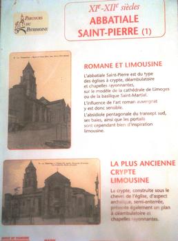 Uzerche - Ancienne abbatiale Saint-Pierre - Panneau d'information