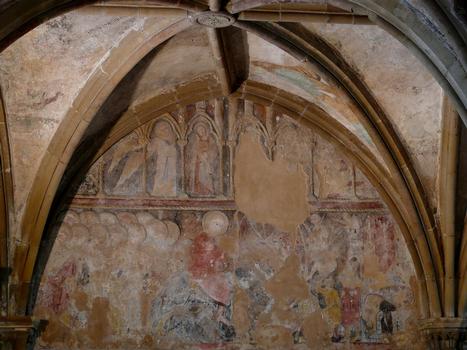 Musée de Tulle - André Mazeyrie- Cloître de l'abbaye St Martin et St Michel - Salle capitulaire - Fresque: Annonciation et entrée du Christ dans Jérusalem