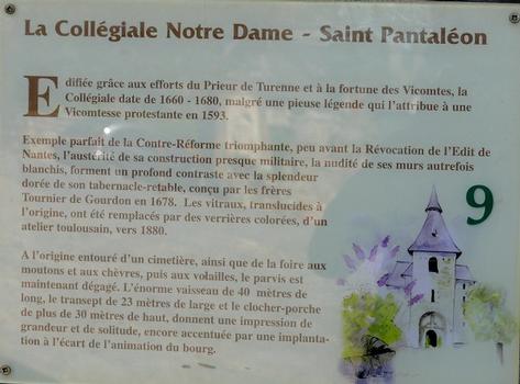 Turenne - Collégiale Notre-Dame Saint-Pantaléon - Panneau d'information