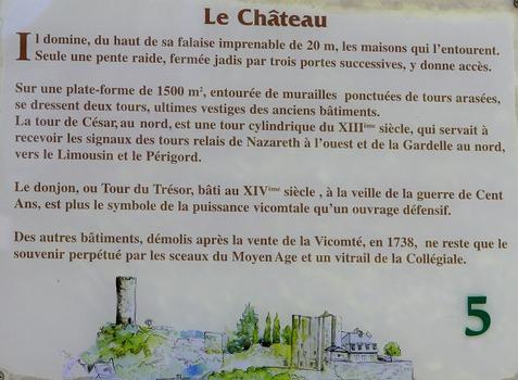 Château de Turenne - Panneau d'information