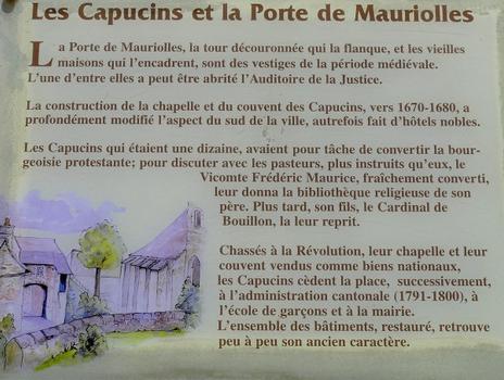 Turenne - Chapelle des capucins et porte Mauriolles - Panneau d'information
