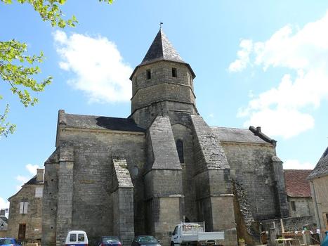 Saint-Robert - Eglise Saint-Robert - Mur de fermeture du transept à la jonction de la nef qui a disparu