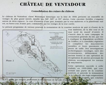 Château de Ventadour - Panneau d'information