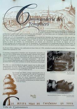Coulommiers - Ancienne commanderie des Templiers - Panneau d'information