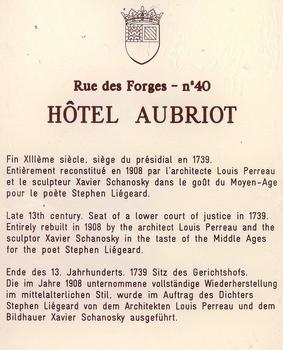 Dijon - Hôtel Aubriot - Panneau d'information