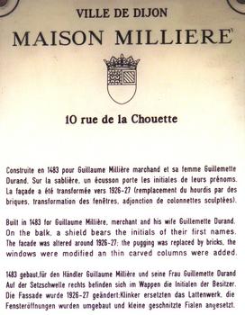 Dijon - Maison Millière - Panneau d'information