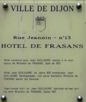 Dijon - Hôtel de Frasans - Panneau d'information