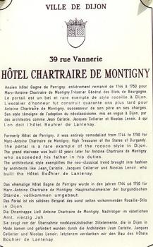 Dijon - Hôtel Chartraire de Montigny - Panneau d'information