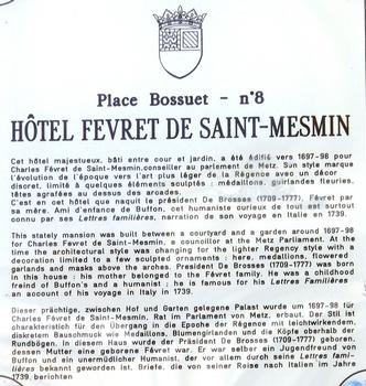 Dijon - Hôtel Févret de Saint-Mesmin - Panneau d'information