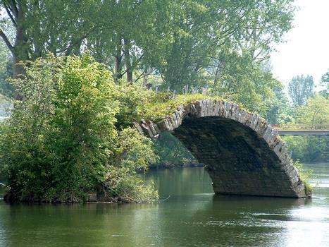 Dole - Ancien pont roman - Vestiges d'une travée dans le Doubs