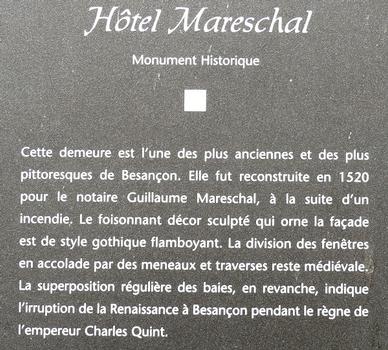 Besançon - Hôtel Mareschal - Panneau d'information