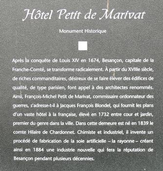 Besaonçon - Hôtel Petit de Marivat - Panneau d'information