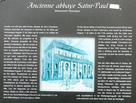 Besançon - Ancienne abbaye Saint-Paul - Panneau d'information