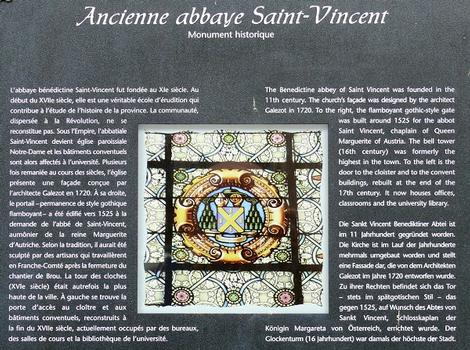 Besançon - Eglise Notre-Dame (ancienne abbaye bénédictine Saint-Vincent) - Panneau d'information