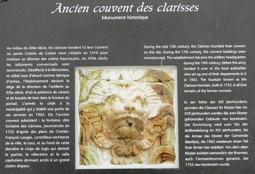 Besançon - Ancien couvent des Clarisses et ancienne direction de l'Artillerie - Panneau d'information