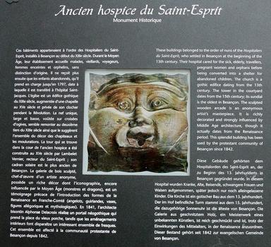 Besançon - Hospice du Saint-Esprit (ancien) - Panneau d'information