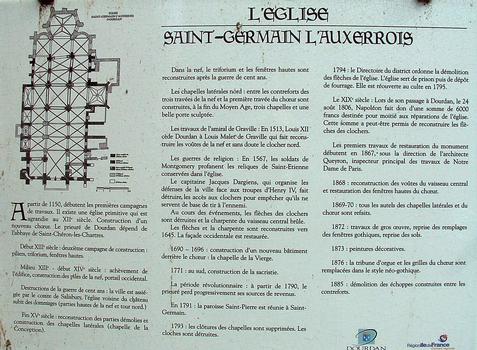 Dourdan - Eglise Saint-Germain-l'Auxerrois - Panneau d'information