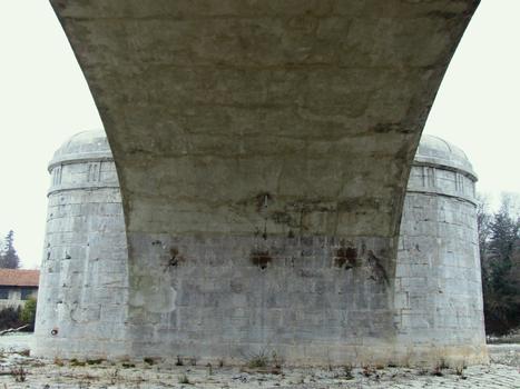 Livron-sur-Drôme - RN7 - Pont du commando Henri-Faure sur la Drôme - Une pile