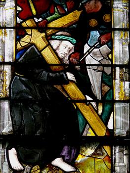 Evreux - Cathédrale Notre-Dame - Chapelle de la Mère de Dieu (chapelle d'axe): vitrail de la Passion du Christ