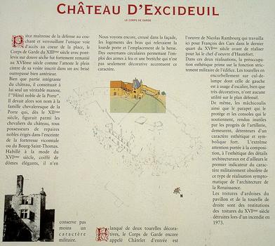 Château d'ExcideuilPanneau d'information